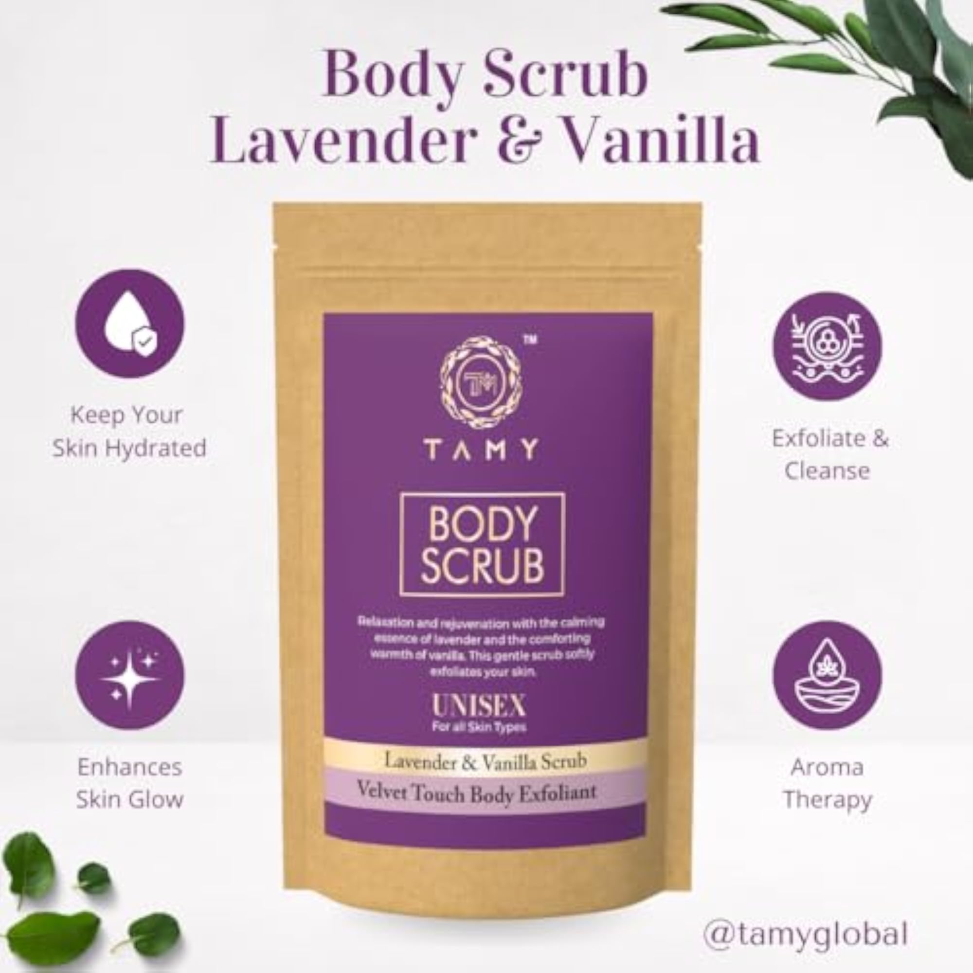 Lavender & Vanilla Body Scrub for Smooth, Radiant Skin